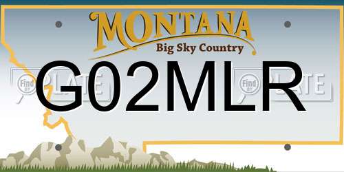 G02MLR Montana License Plate
