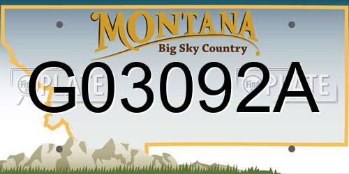 G03092A Montana License Plate
