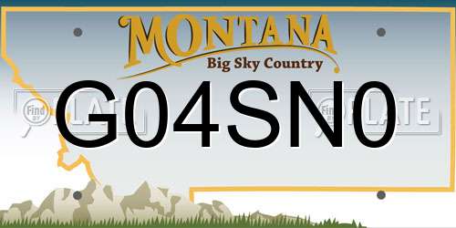 G04SN0 Montana License Plate