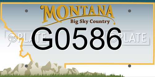 G0586 Montana License Plate