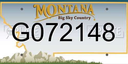 G072148 Montana License Plate