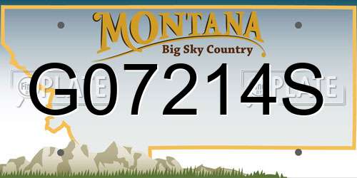 G07214S Montana License Plate