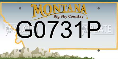 G0731P Montana License Plate