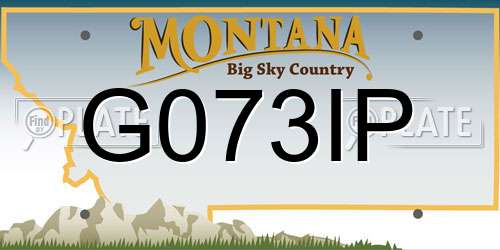 G073IP Montana License Plate