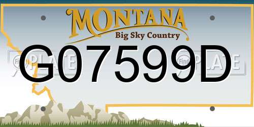 G07599D Montana License Plate