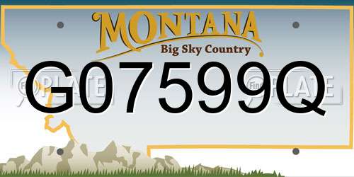 G07599Q Montana License Plate