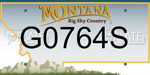 G0764S Montana License Plate