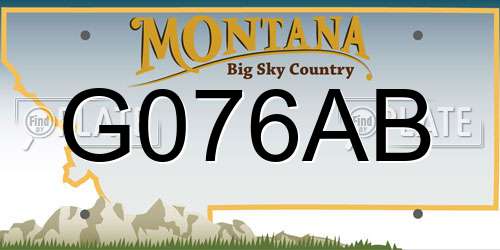 G076AB Montana License Plate
