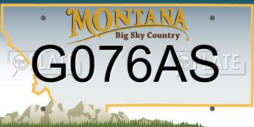 G076AS Montana License Plate