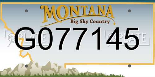 G077145 Montana License Plate