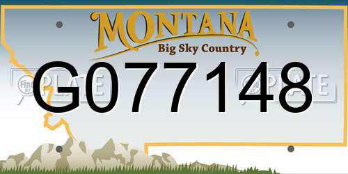 G077148 Montana License Plate