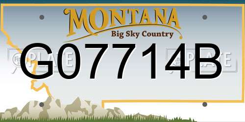 G07714B Montana License Plate