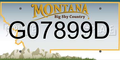 G07899D Montana License Plate
