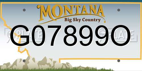 G07899O Montana License Plate