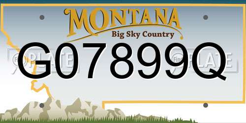 G07899Q Montana License Plate