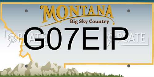 G07EIP Montana License Plate