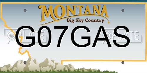 G07GAS Montana License Plate
