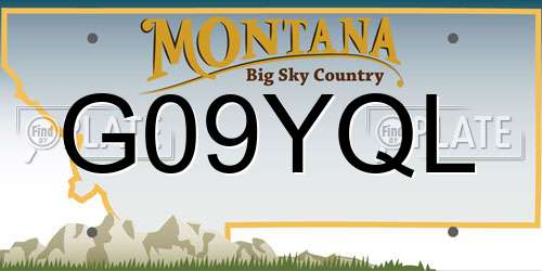 G09YQL Montana License Plate