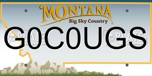 G0C0UGS Montana License Plate