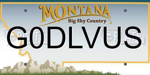 G0DLVUS Montana License Plate