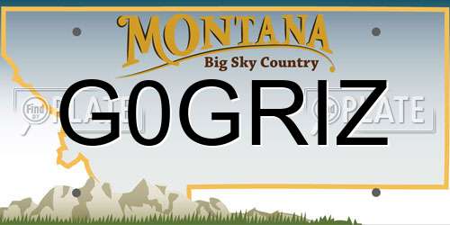 G0GRIZ Montana License Plate