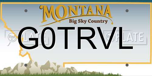 G0TRVL Montana License Plate