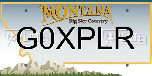 G0XPLR Montana License Plate