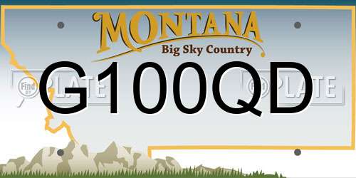 G100QD Montana License Plate