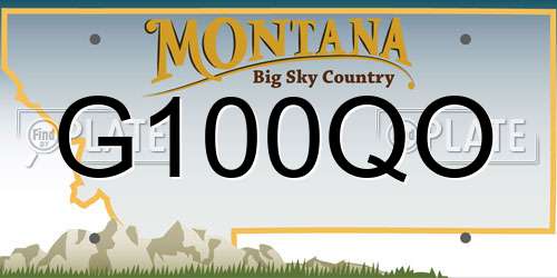 G100QO Montana License Plate