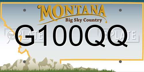 G100QQ Montana License Plate