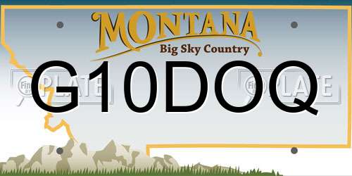 G10DOQ Montana License Plate