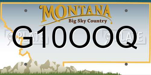G10OOQ Montana License Plate