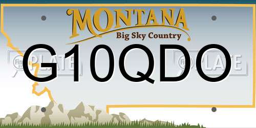 G10QDO Montana License Plate