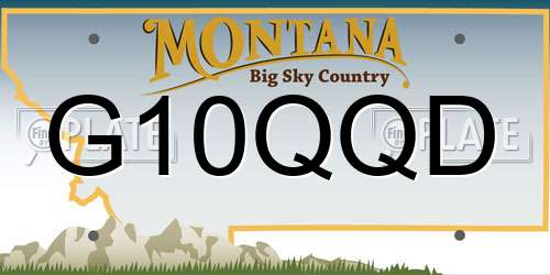 G10QQD Montana License Plate