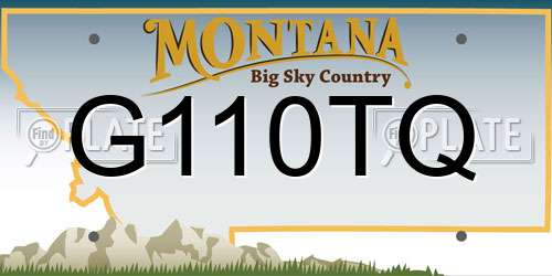 G110TQ Montana License Plate