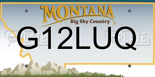 G12LUQ Montana License Plate