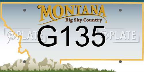 G135 Montana License Plate