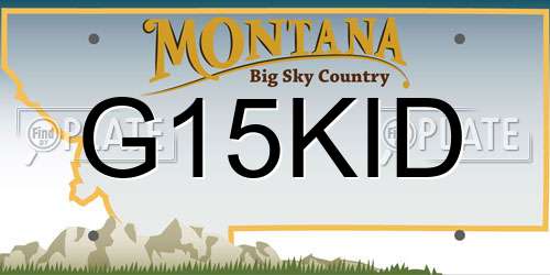 G15KID Montana License Plate