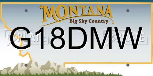 G18DMW Montana License Plate