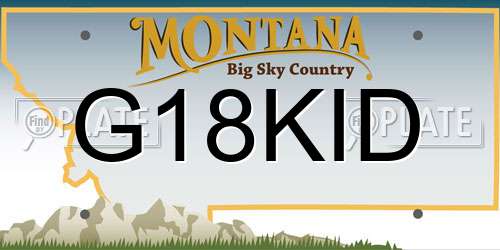 G18KID Montana License Plate