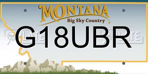 G18UBR Montana License Plate