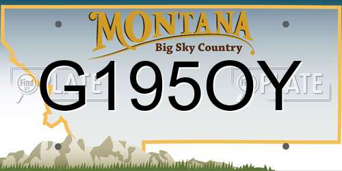 G195OY Montana License Plate