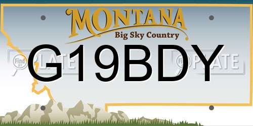 G19BDY Montana License Plate
