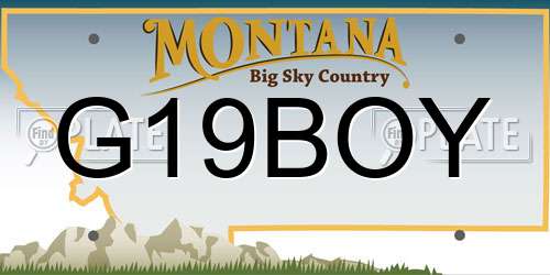 G19BOY Montana License Plate