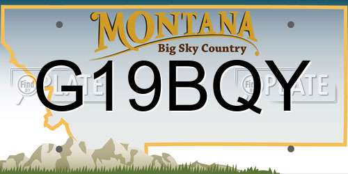 G19BQY Montana License Plate