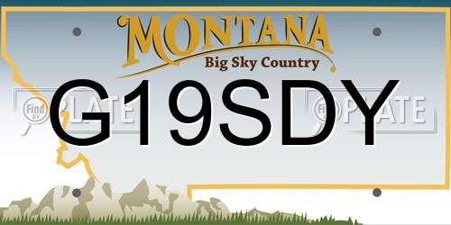 G19SDY Montana License Plate