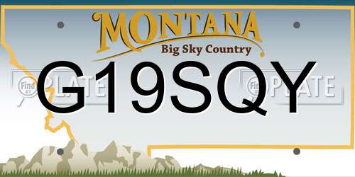 G19SQY Montana License Plate