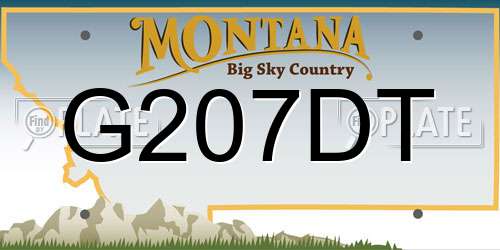 G207DT Montana License Plate