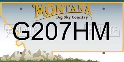 G207HM Montana License Plate