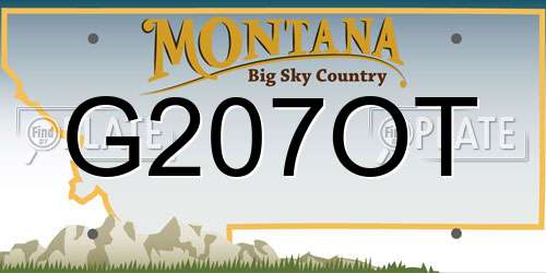 G207OT Montana License Plate